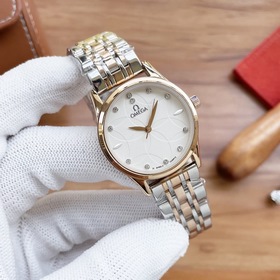 Omega： новейшие женские часы, оригинальный импортный кварцевый ме