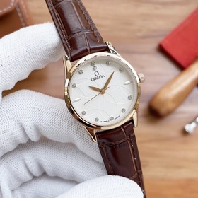 Omega： новейшие женские часы, оригинальный импортный кварцевый ме