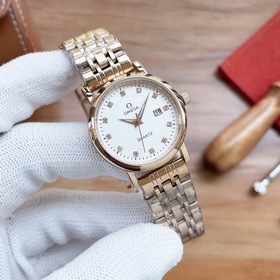 Omega： новейшие женские часы, оригинальный импортный кварцевый ме