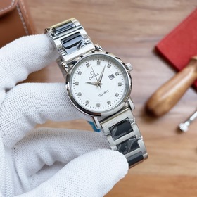 Omega： новейшие женские часы, оригинальный импортный кварцевый ме