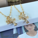 Chrome Hearts 22-каратный золотой крест с бриллиантами. Я ценю все, что имеет бл