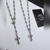 Chrome Hearts Крест-кулон с цепочкой, регулируемый крест, одинаковый с кулоном в
