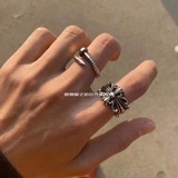 Модный ретро-кольцо с крестом из серебра 925 пробы с ажурной сердцевидной оправо