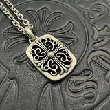 CHROME HEARTS Высококачественное колье с подвеской в виде креста из листьев и ло