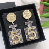 Chanel CHQNEL парфюм с двумя буквами C, серьги с бриллиантами, высокое качество,