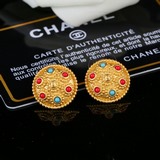 Chanel винтажные серебряные серьги в стиле ретро. Лаконичный дизайн, очень элега
