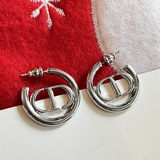 Рождественский подарок Серебряные серьги-гвоздики CD от DIOR 【Код】 【Подарочная к