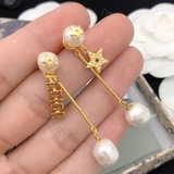 Новые серьги-гвоздики DIOR CD с жемчужинами, изготовленные из латуни, соответств