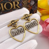 Новые серьги-гвоздики DIOR с буквой Dior в форме сердца, изготовлены из латуни, 