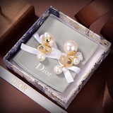 Новые серьги-гвоздики DIOR CD Pearl из латуни, соответствующие стандартам бренда