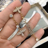 Dior Золотые серьги-гвоздики JADIOR в стиле ретро с бриллиантами в форме маленьк