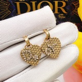 DIOR Серьги с микро-бриллиантами в форме сердечек. Высокое качество, изготовлены