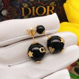 Dior ретро серьги-гвоздики в форме пчелы, черные, с жемчужинами.