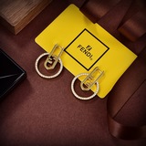 FENDI Fendi Сережки с логотипом Высококачественный дизайн Новинка Простой и элег