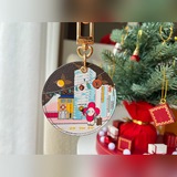 LV Рождественская коллекция Тематический круглый брелок для ключей Illustre Xmas