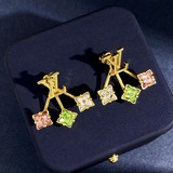 LV Луи металлический блестящий логотип LV с 3-конечными ромбовидными цветными се