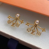 Роскошные серьги LV, серьги-гвоздики, популярная модель, 925 проба серебра, мате