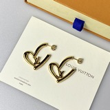 Серьги LV Fall in Love Heart Small украшены пустыми кольцами в форме сердца, окр