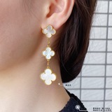 V-Gold-Plated 5240390 VCA Four-Leaf Clover Premium White Mother-of-Pearl Three-F
