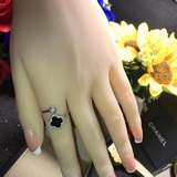 Кольцо из чистого серебра 925 пробы с четырехлистным клевером от Van Cleef &