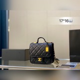 Новая модель Chanel 22k, квадратная сумка Chanel, 17*16 см, маленькая, полный ко