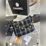 Оригинальная шерстяная сумка Chanel 22k из шерсти, сумка-хобо с подмышечным ремн