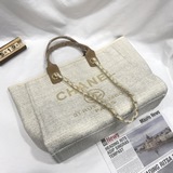 Chanel 2023 Новая модель маленькой сумки из плетеного полотна, пляжная сумка бол