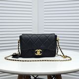 Chanel 21K новейшая модель Mini квадратная сумка из кожи с узором в виде шариков