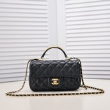 chanel 22b новейшая мини-сумка с ручкой и металлическими деталями, новая модель 