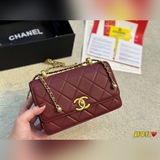 Полный комплект упаковки Chanel двойная золотая сумка через плечо, маленький зол