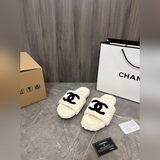 Chanel овечья шерсть тапочки экологичные тапочки Chanel осень-зима любимые тапоч