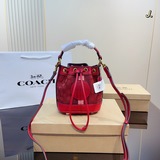 В комплекте Coach / Коч Новая рождественская ограниченная серия сумка-ведро ябло