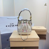 В комплекте коробка Coach/ Котч Новая модель золотой рождественской сумки-ведра 