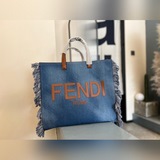 Fendi сумка-тоут из джинсовой ткани с необработанными краями (горизонтальная мод