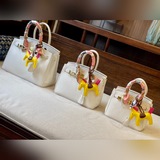 Hermès Platinum Bag с текстурой личи, изготовленная нашим собственным производит