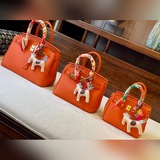 Hermès Platinum Bag с текстурой личи, изготовленная нашим собственным производит