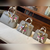 Hermès Platinum Bag с текстурой личи, изготовленная нашим собственным производит