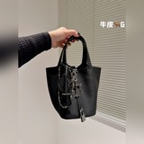Натуральная кожа, размер 17,19 см. Очаровательная корзина для продуктов от Hermè