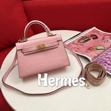 Hermes Kelly второго поколения с крокодиловым узором, обновленная версия mini ke