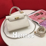 Hermes Kelly второго поколения с крокодиловым узором, обновленная версия mini ke