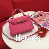 Hermes Kelly второго поколения с крокодиловым узором, обновленная версия mini ke