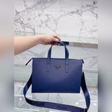 Prada/Prada Мужской портфель из кожи Saffiano с перекрестным узором, размер 38 x