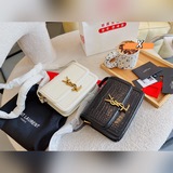 (Подарочная коробка в форме самолета) Маленькая сумка из кожи бычка YSL Tofu Bag