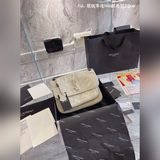 Полный комплект в оригинальной упаковке, кожаная сумка-почтальон Saint Laurent, 