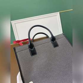 Открытая сумка B из хлопчатобумажной ткани кожи с отстрочкой, укр