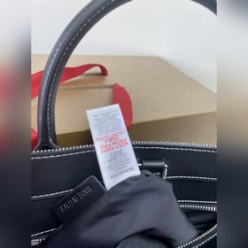 Открытая сумка B из хлопчатобумажной ткани кожи с отстрочкой, укр