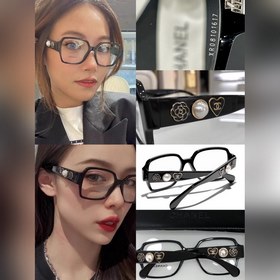 Новые очки Chanel с плоскими стеклами. Черная квадратная оправа —