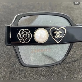 Новые очки Chanel с плоскими стеклами. Черная квадратная оправа —