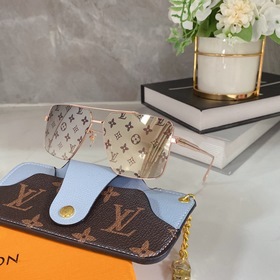 Квадратные солнцезащитные очки LOUIS VUITTON* 1201 Размер： 61-14-