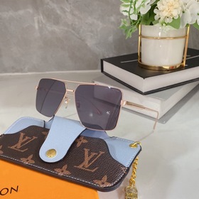 Квадратные солнцезащитные очки LOUIS VUITTON* 1201 Размер： 61-14-